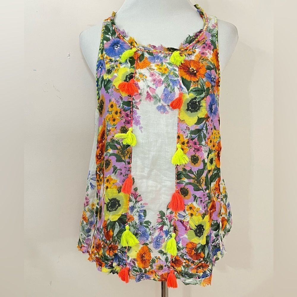 Anthropologie Raga Sleeveless Floral Swing Blouse S